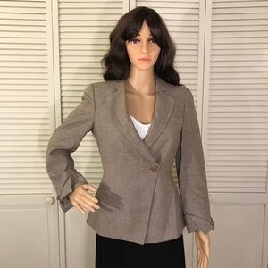 Armani Collezioni Tan Linen Blend Blazer Size 4